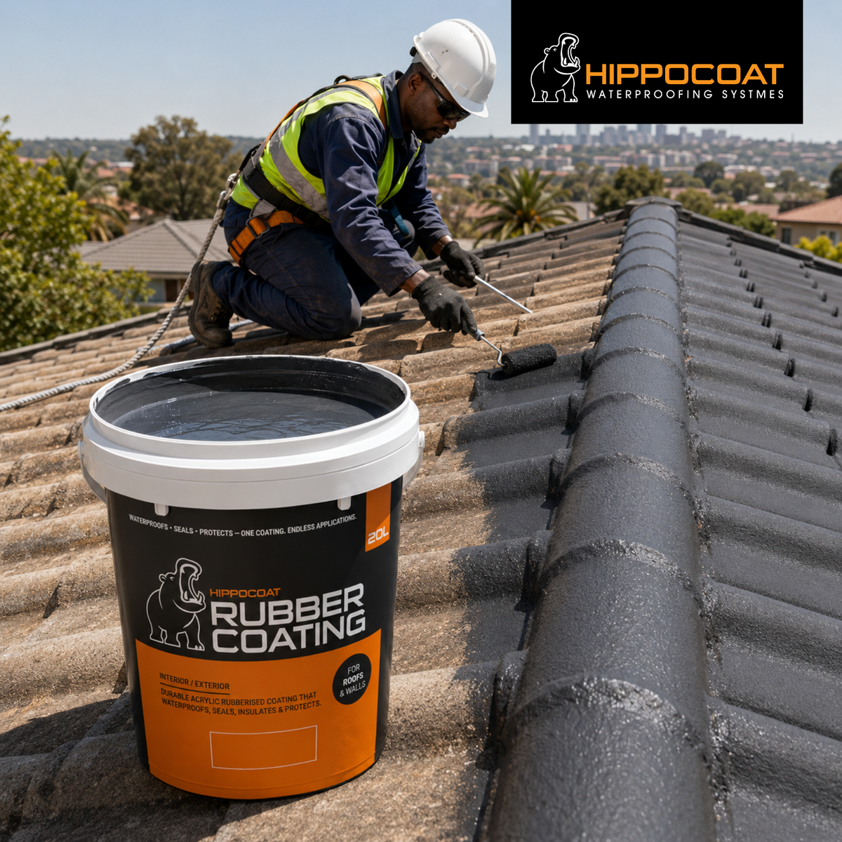 HIPPOCOAT Rubber Coating 20L | Professional Roof & Wall Waterproofing